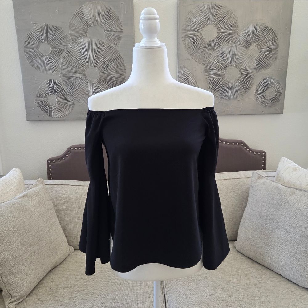 Aqua Bell Sleeve Off-Shoulder Top Sz XS